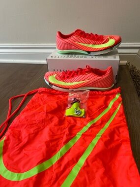 Nike Air Zoom Maxfly 2 Bright Crimson Lime Blast FD8395-600 Men Sz 8.5 Women 10